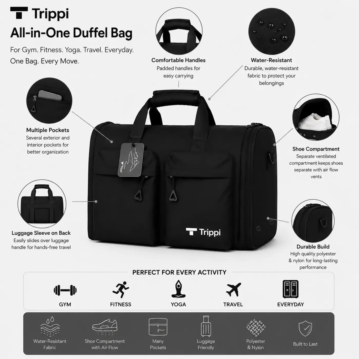 TTrippi shoe compartment and product features